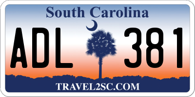 SC license plate ADL381