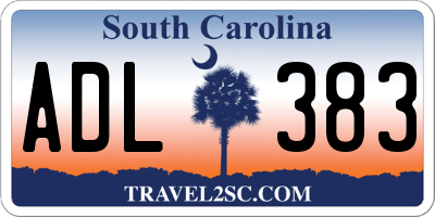 SC license plate ADL383