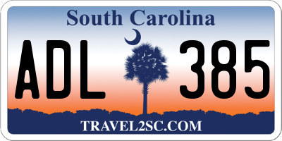 SC license plate ADL385