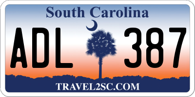 SC license plate ADL387