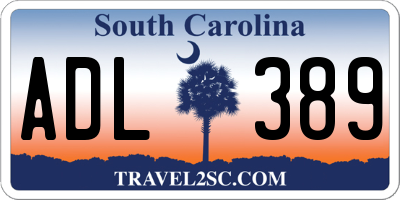 SC license plate ADL389