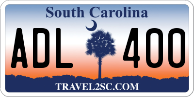 SC license plate ADL400
