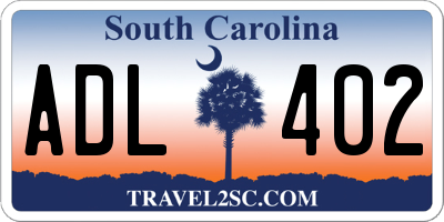 SC license plate ADL402