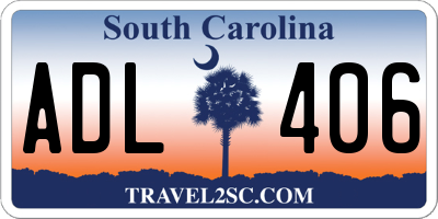 SC license plate ADL406