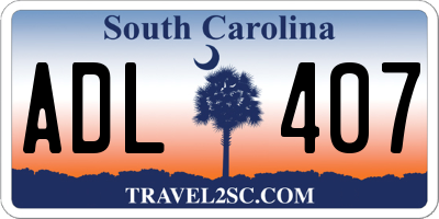 SC license plate ADL407