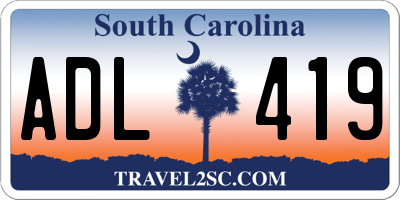 SC license plate ADL419
