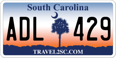 SC license plate ADL429