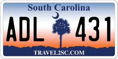 SC license plate ADL431