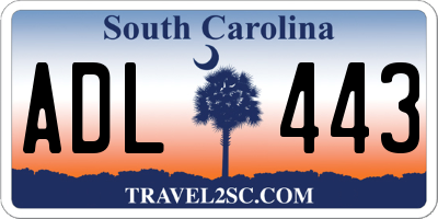 SC license plate ADL443