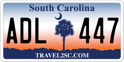 SC license plate ADL447