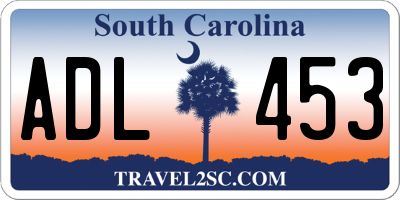 SC license plate ADL453