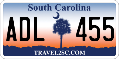 SC license plate ADL455