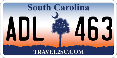 SC license plate ADL463