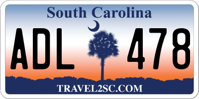 SC license plate ADL478