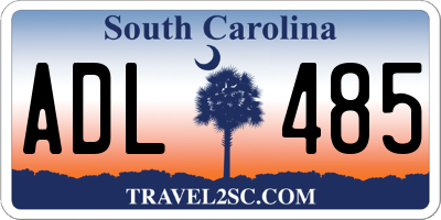 SC license plate ADL485