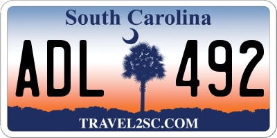 SC license plate ADL492