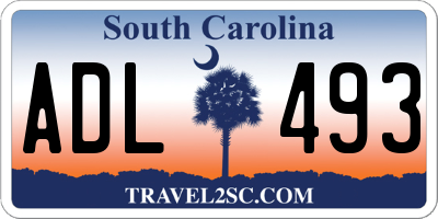 SC license plate ADL493