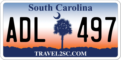 SC license plate ADL497