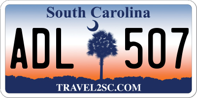 SC license plate ADL507