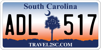 SC license plate ADL517