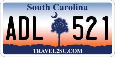 SC license plate ADL521