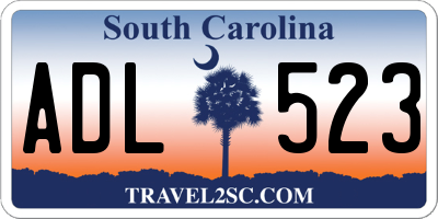 SC license plate ADL523
