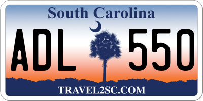 SC license plate ADL550