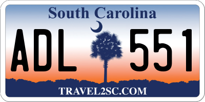 SC license plate ADL551