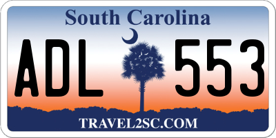 SC license plate ADL553