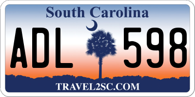 SC license plate ADL598
