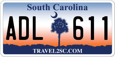 SC license plate ADL611
