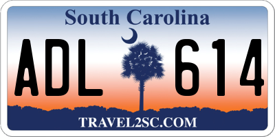 SC license plate ADL614