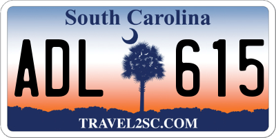 SC license plate ADL615