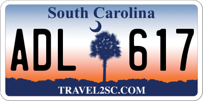 SC license plate ADL617