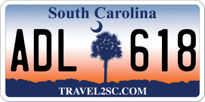 SC license plate ADL618
