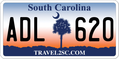 SC license plate ADL620