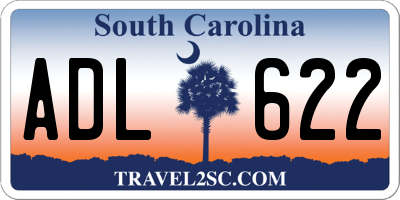 SC license plate ADL622