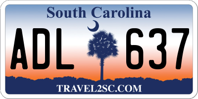 SC license plate ADL637