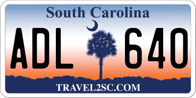 SC license plate ADL640