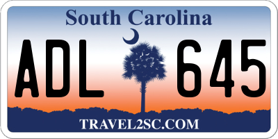 SC license plate ADL645