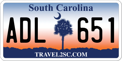 SC license plate ADL651