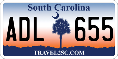 SC license plate ADL655
