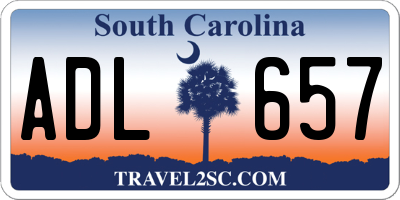 SC license plate ADL657
