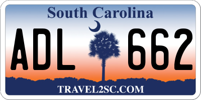 SC license plate ADL662