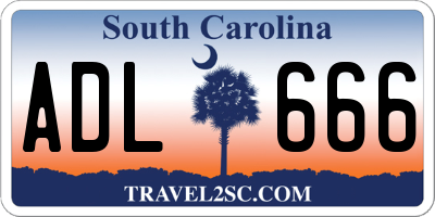 SC license plate ADL666