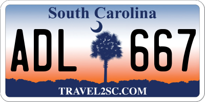 SC license plate ADL667
