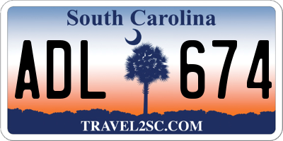 SC license plate ADL674