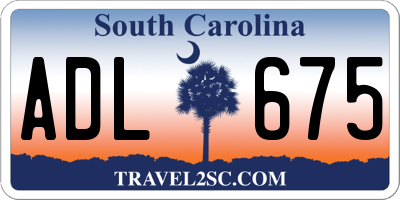 SC license plate ADL675