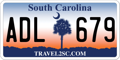 SC license plate ADL679