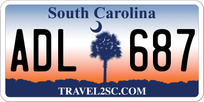 SC license plate ADL687